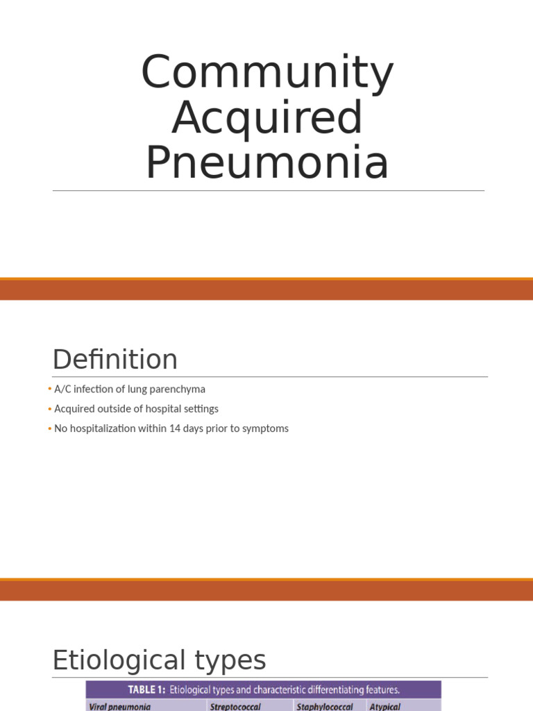 Community Acquired Pneumonia | PDF