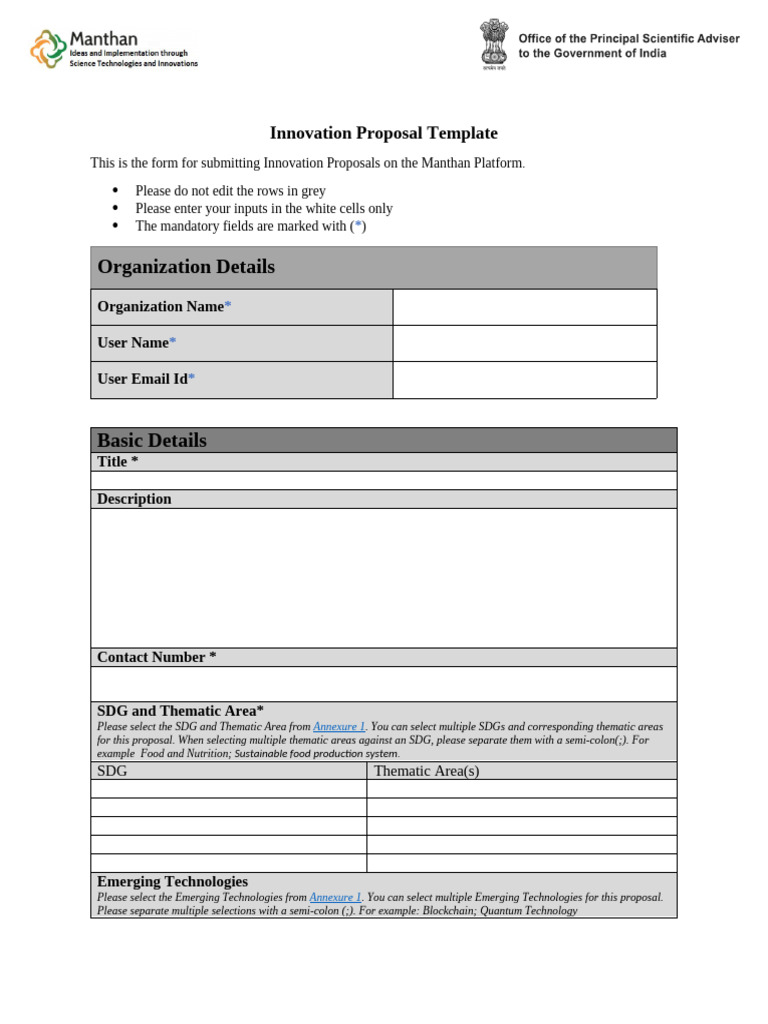 Innovation Proposal Submission Form | PDF | Natural Environment | Economies