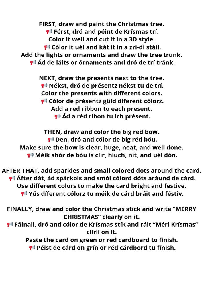 FIRST, Draw and Paint the Christmas Tree. ? Férst, Dró and Péint de ...