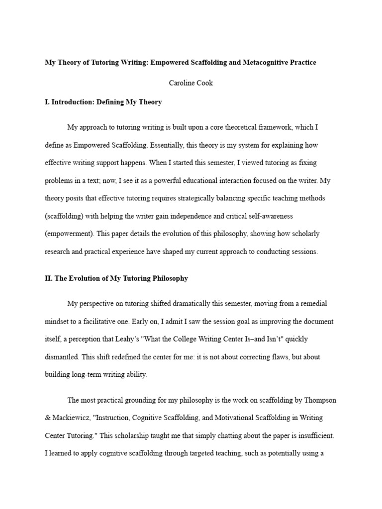 My Theory of Tutoring Writing_ Empowered Scaffolding and Metacognitive ...