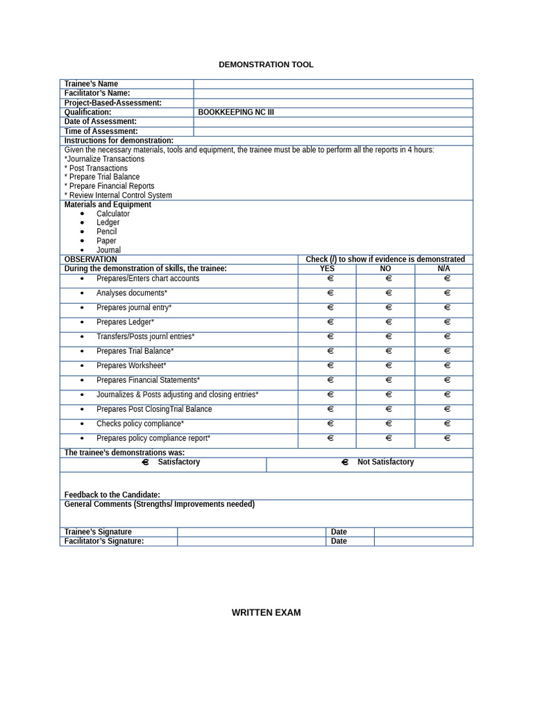 Bookkeeping NC III Assessment Guide | PDF | Debits And Credits ...