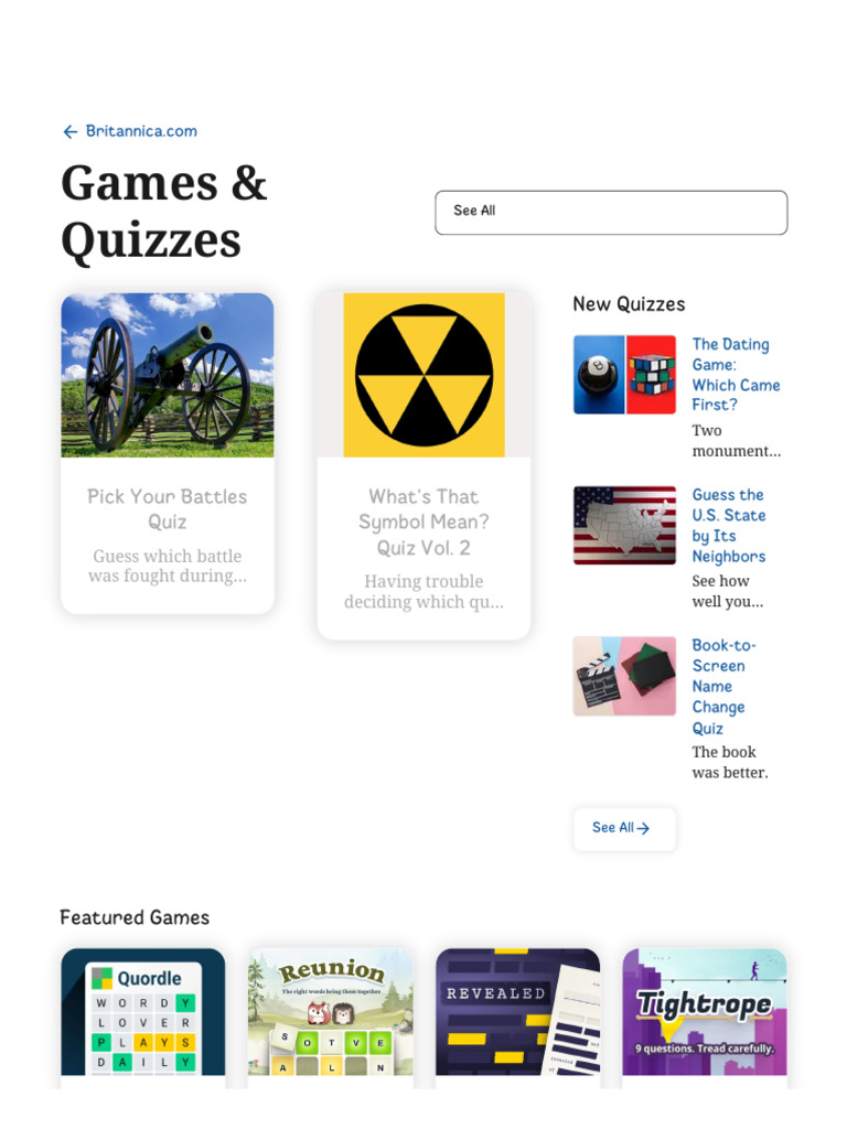 Daily Trivia and Quiz Games Online | PDF