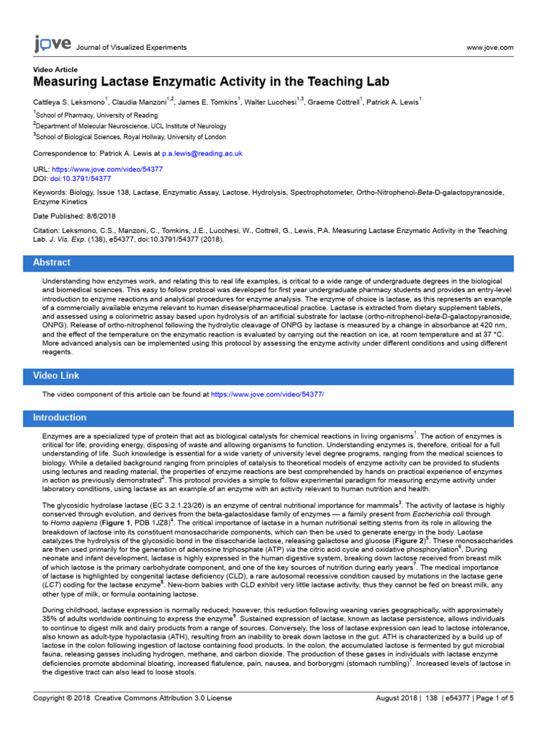Lactase-1 | PDF