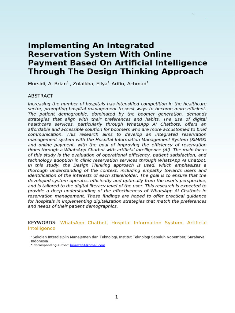 Implementing an Integrated Reservation System With Online Payment Based ...