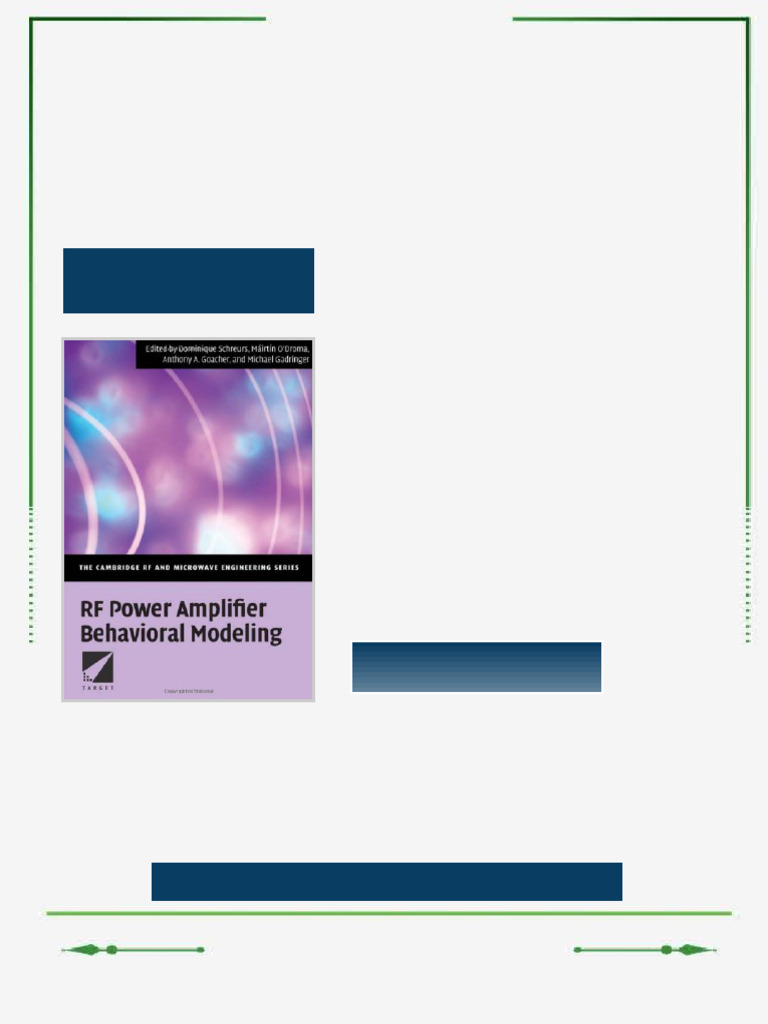 RF Power Amplifier Behavioral Modeling The Cambridge RF and Microwave ...