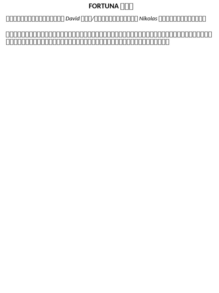 Fortuna by David Jonathan & Nikolas Mavresis (Script) - 英译中 | PDF