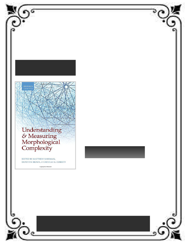 Understanding and Measuring Morphological Complexity 1st Edition ...