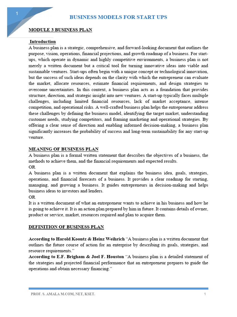 Essential Business Plans for Startups | PDF | Business Plan | Startup ...
