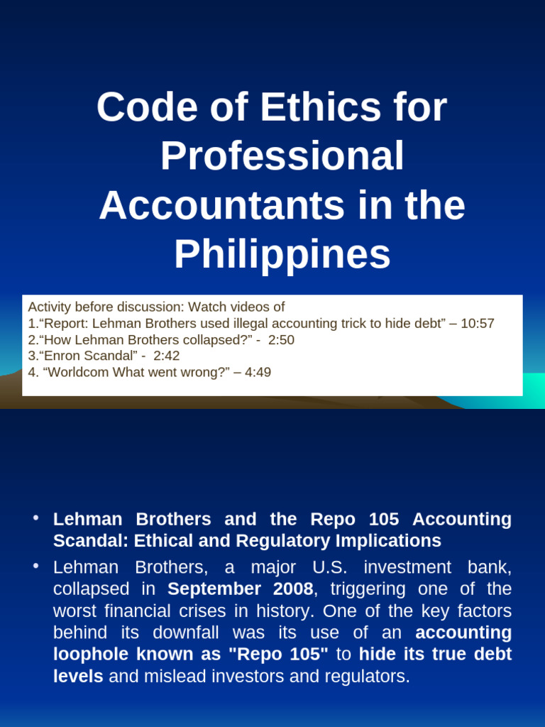 Code of Ethics for Philippine Accountants | PDF | Repurchase Agreement ...