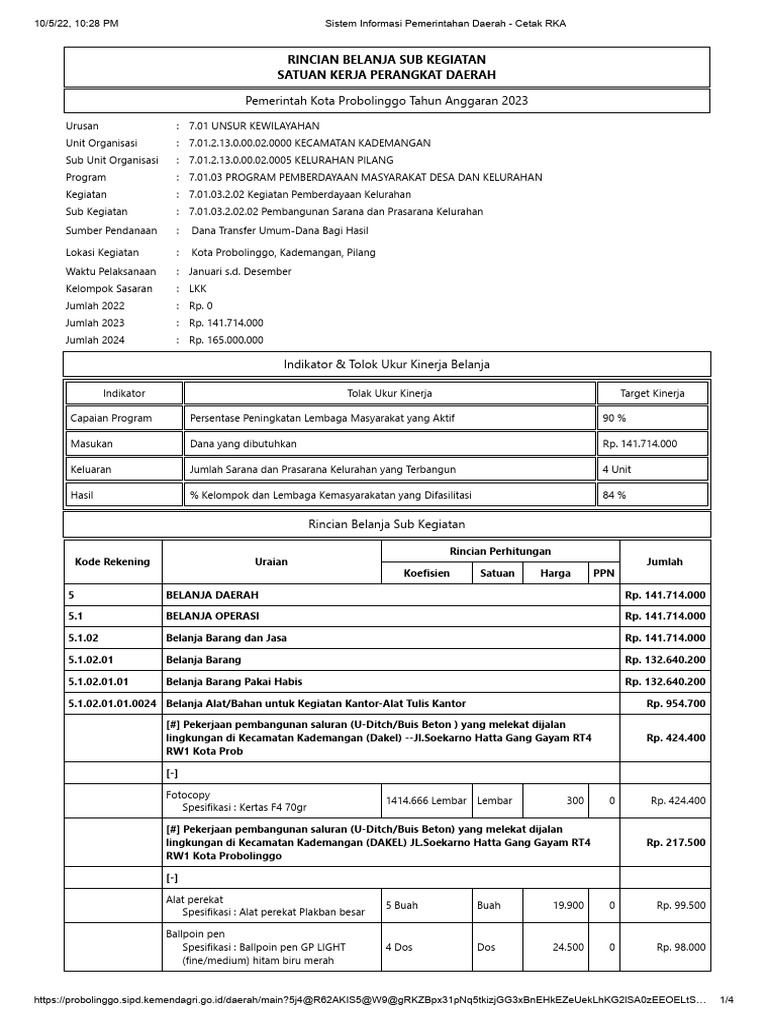 Rka Dakel Sarpras 2023 | PDF