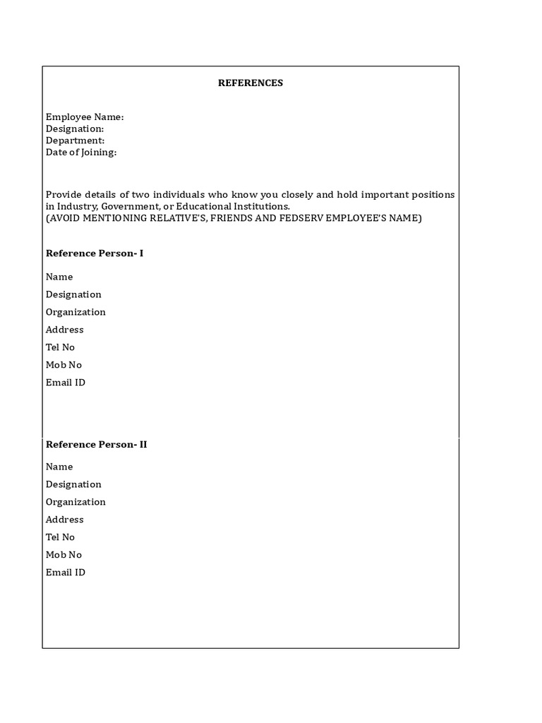 Professional Reference Submission Form | PDF