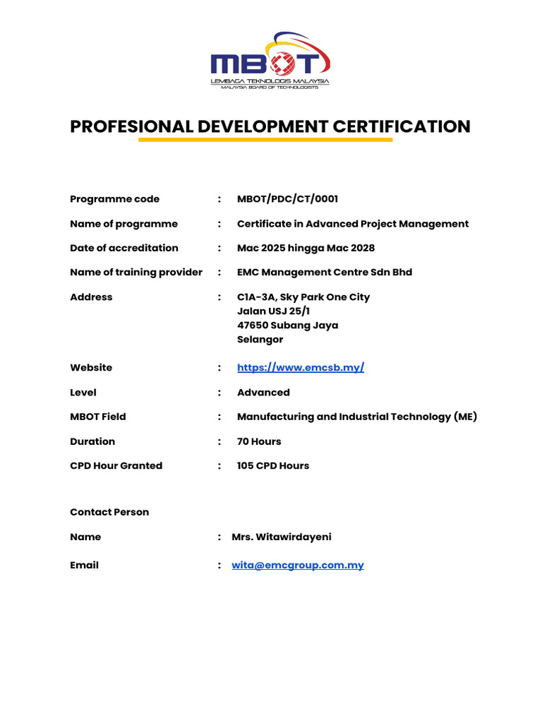 Advanced Project Management Certification | PDF