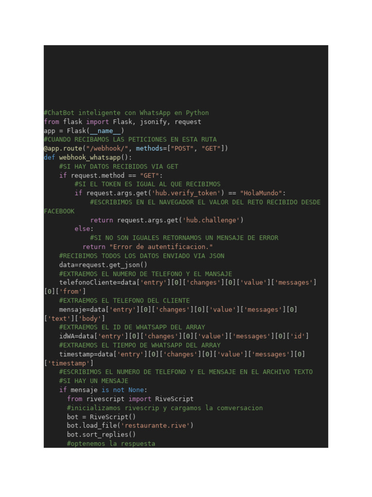 ChatBot Inteligente Con WhatsApp en Python | PDF