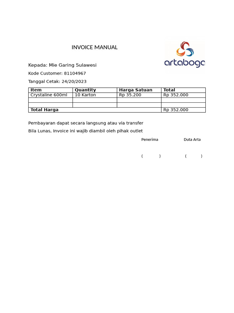 Invoice Manual | PDF