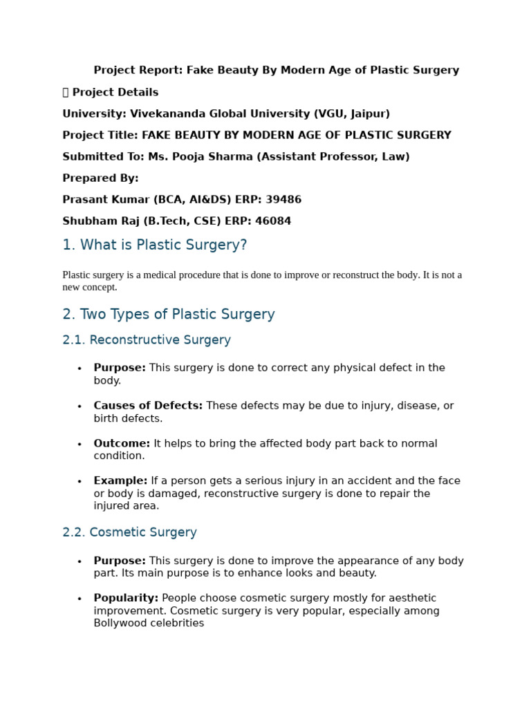 Modern Plastic Surgery Insights | PDF | Plastic Surgery | Surgery