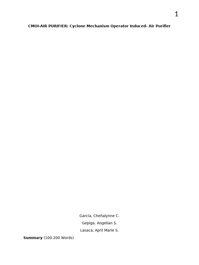 Innovative CMOI Air Purifier Design | PDF | Air Pollution | Filtration