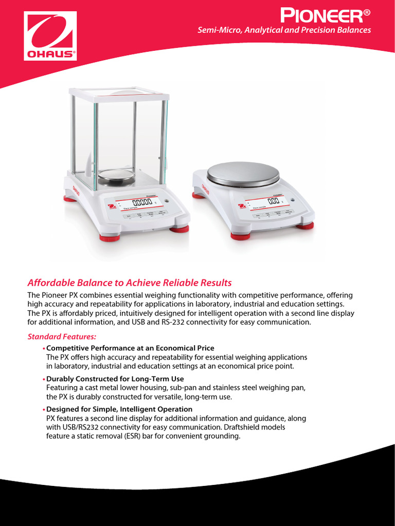 Pioneer PX Precision Balances Overview | PDF | Troy Weight | Kilogram