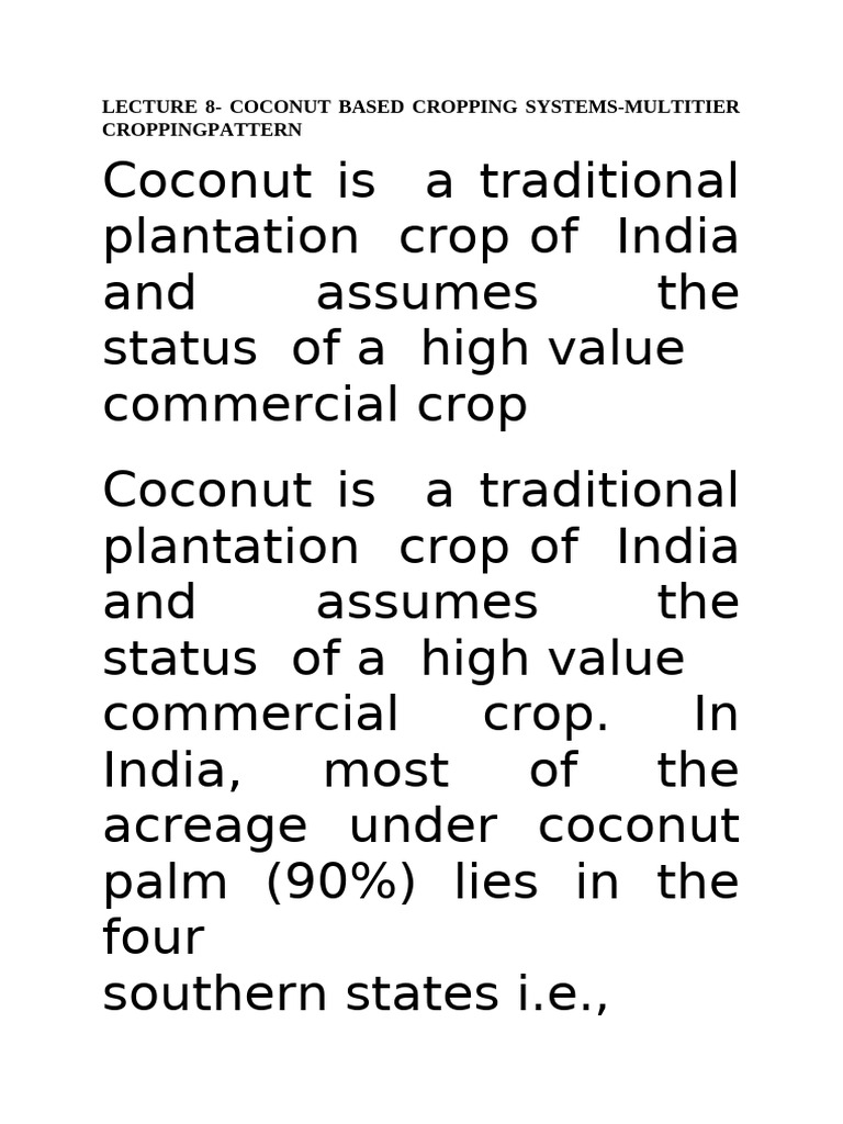 Coconut-Based Multi-Tier Cropping Systems | PDF | Root | Agriculture