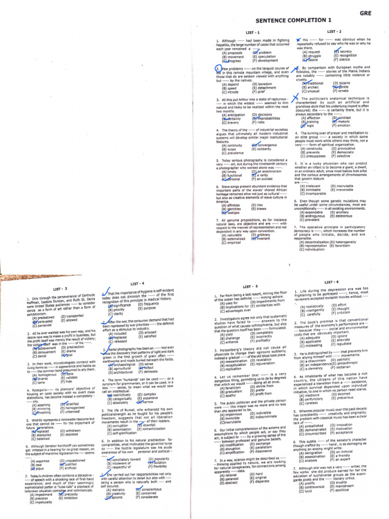Oaks Verbal Extra Practice Material | PDF