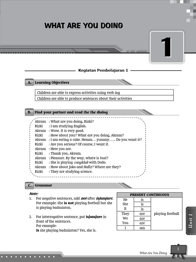 Present Continuous Activities for Kids | PDF
