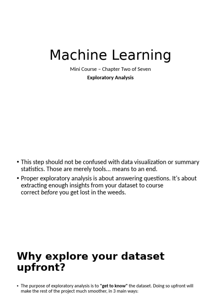 ML MiniCourse Ch2 Exploratory Analysis | PDF | Statistical Analysis ...