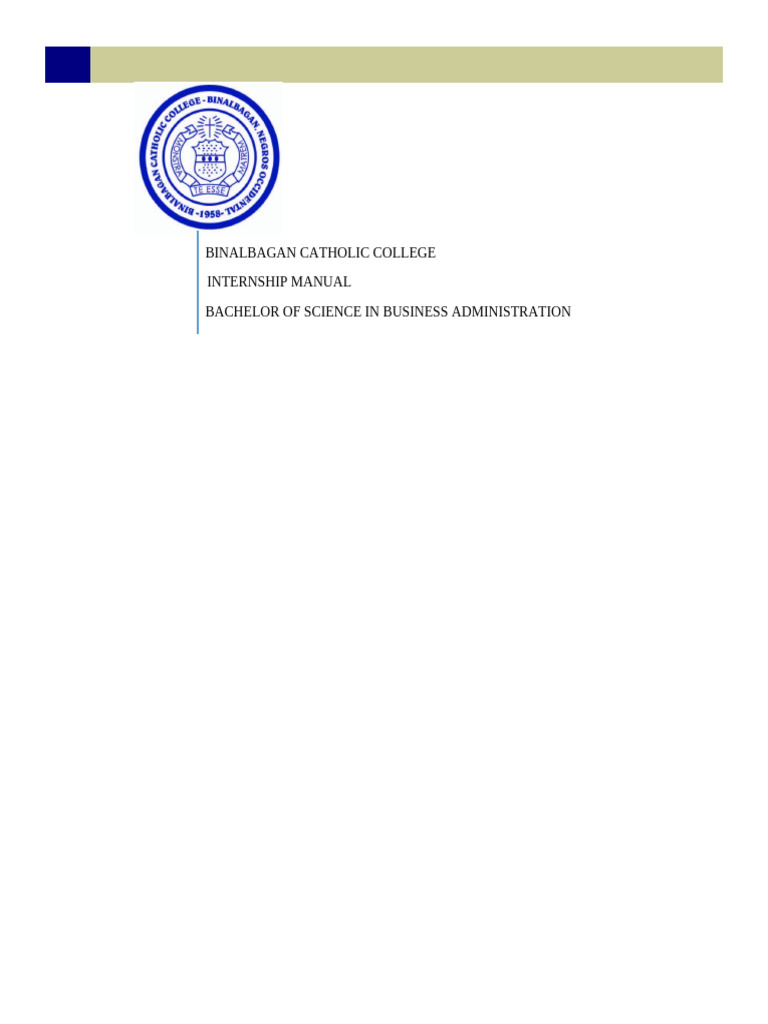 BSBA Internship Manual Guide | PDF | Internship | Job Hunting