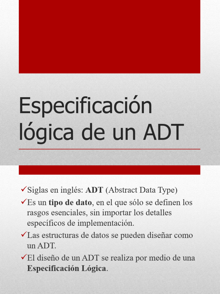 Especificación Lógica de ADT | PDF | Ingeniería de software ...
