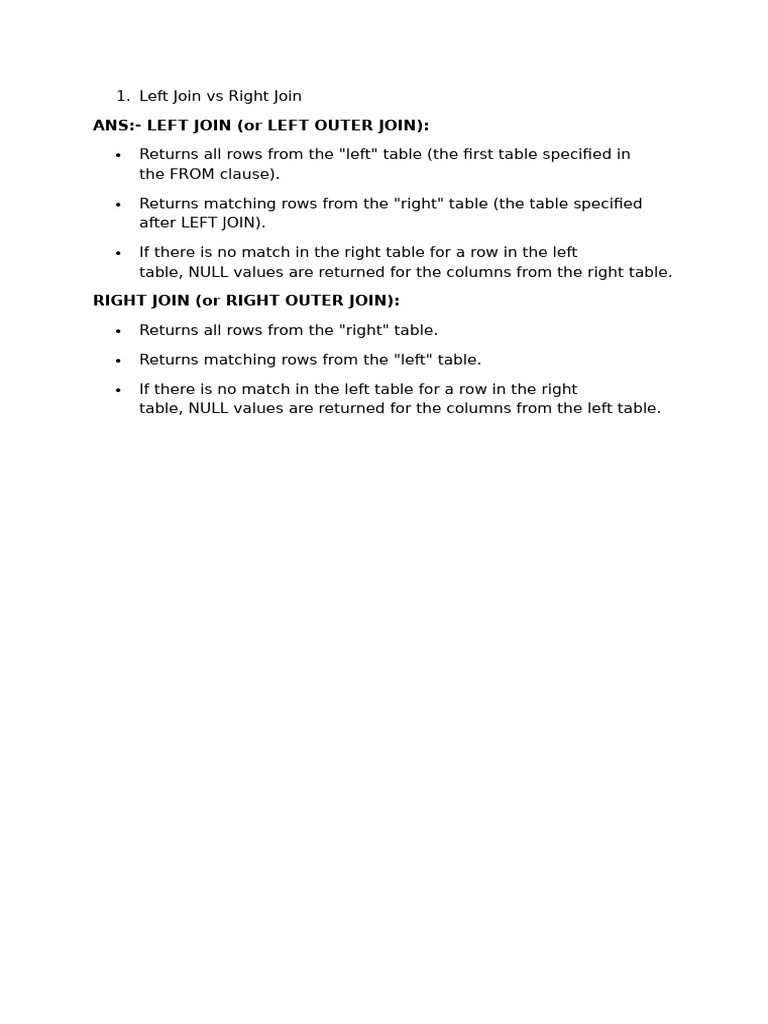 SQL Joins Explained: Types & Differences | PDF | Table (Database ...