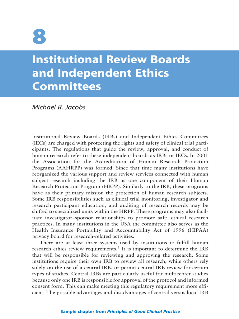 IRBs and IECs: Protecting Research Ethics | PDF | Clinical Trial ...