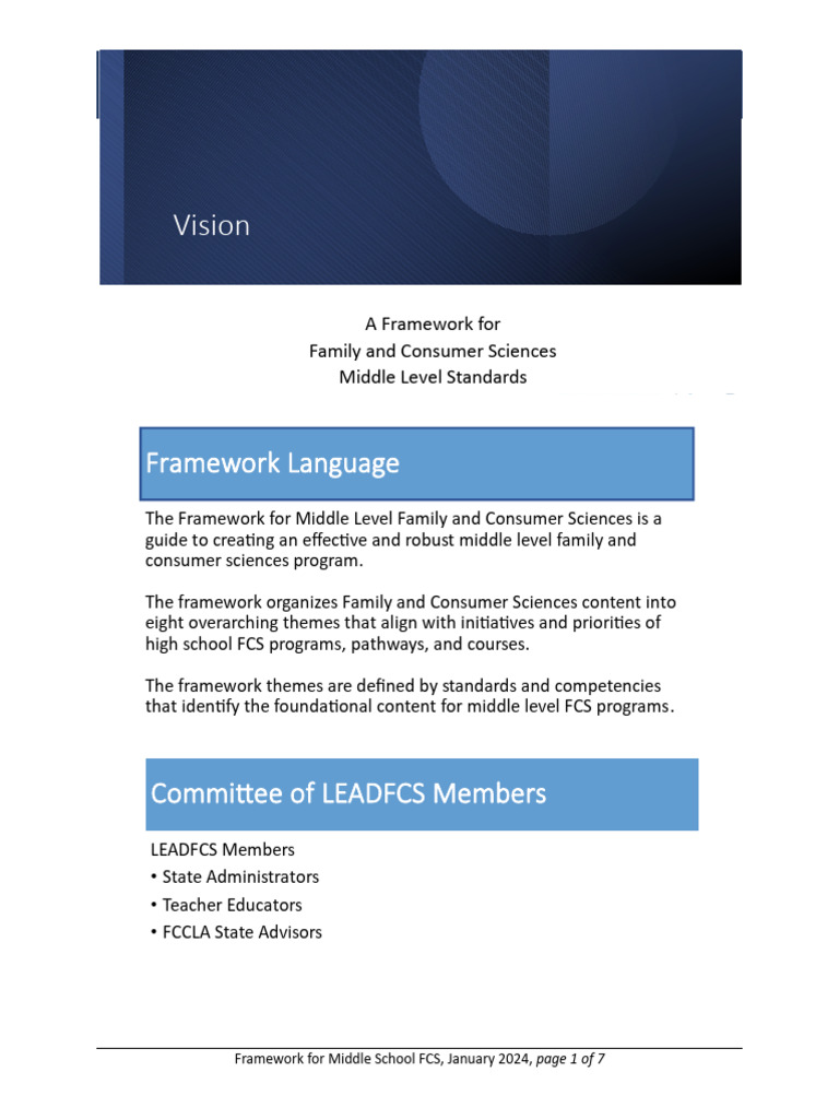 Middle Level FCS Standards Framework | PDF | Consumers | Economies