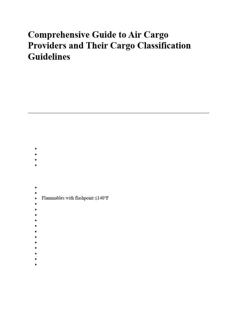 Air Cargo Providers & Regulations Guide | PDF | Dangerous Goods ...