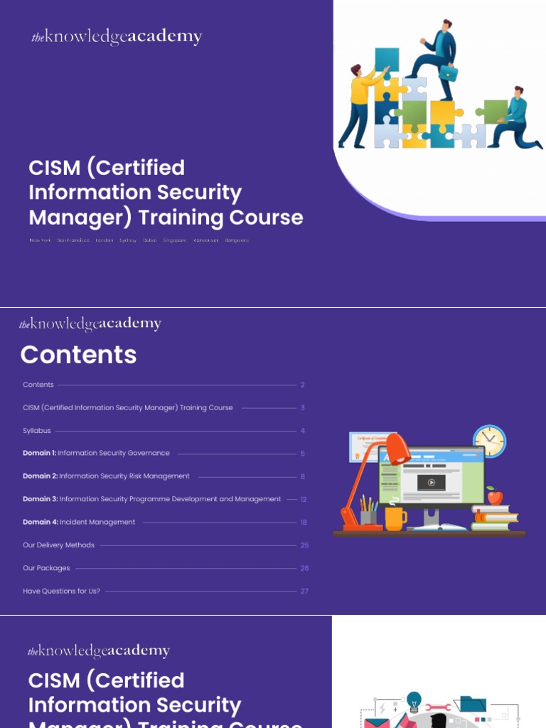 CISM Training Course Overview | PDF | Information Security | Risk ...