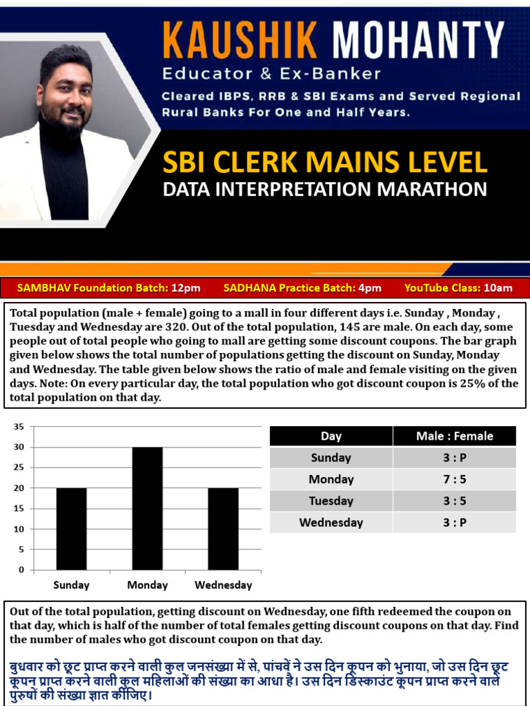SBI Clerk Mains Level Data Interpretation Sets | PDF