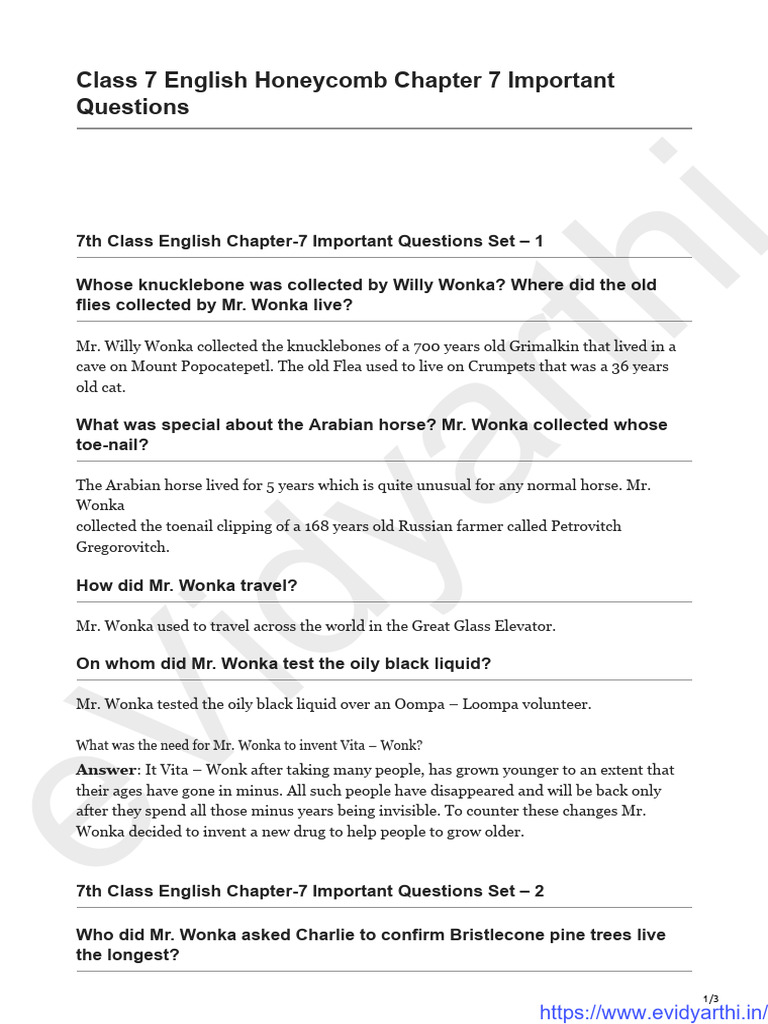 Class 7 English Chapter 7 Q&A Guide | PDF