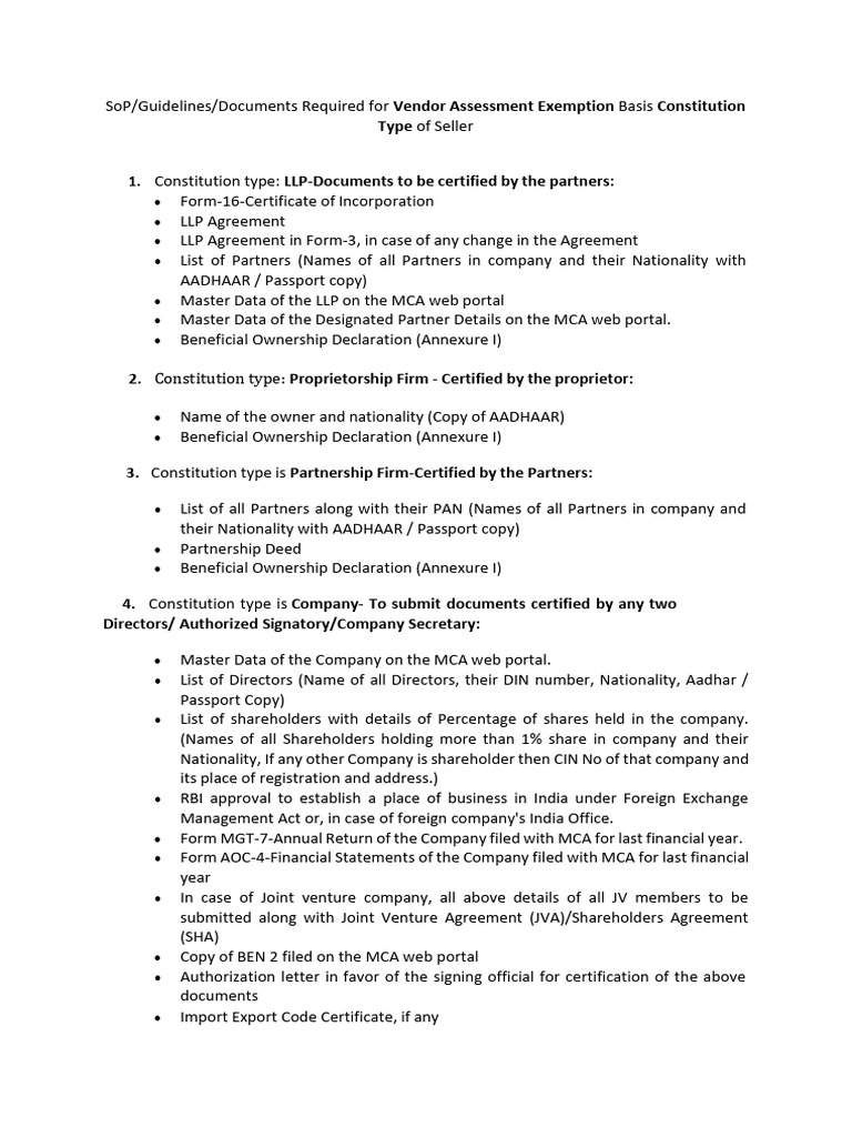 Sop and Additional Documents for Vae 1632115852 | PDF | Joint Venture ...