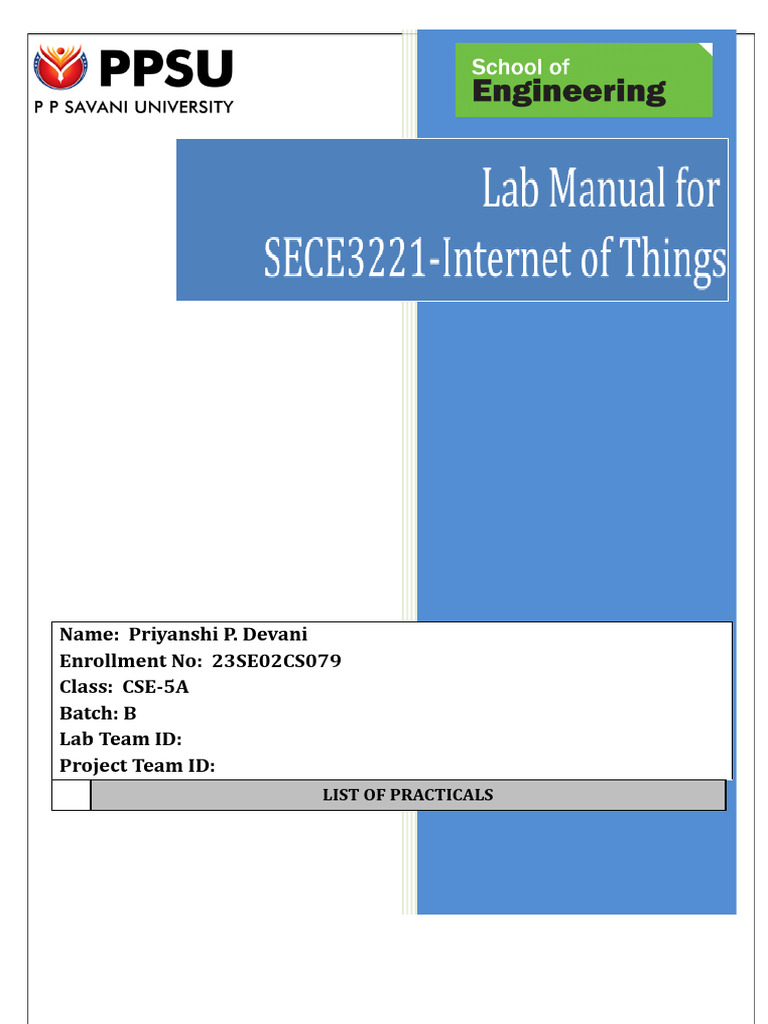 IoT Practical Guide: Arduino & Sensors | PDF | Switch | Computer ...