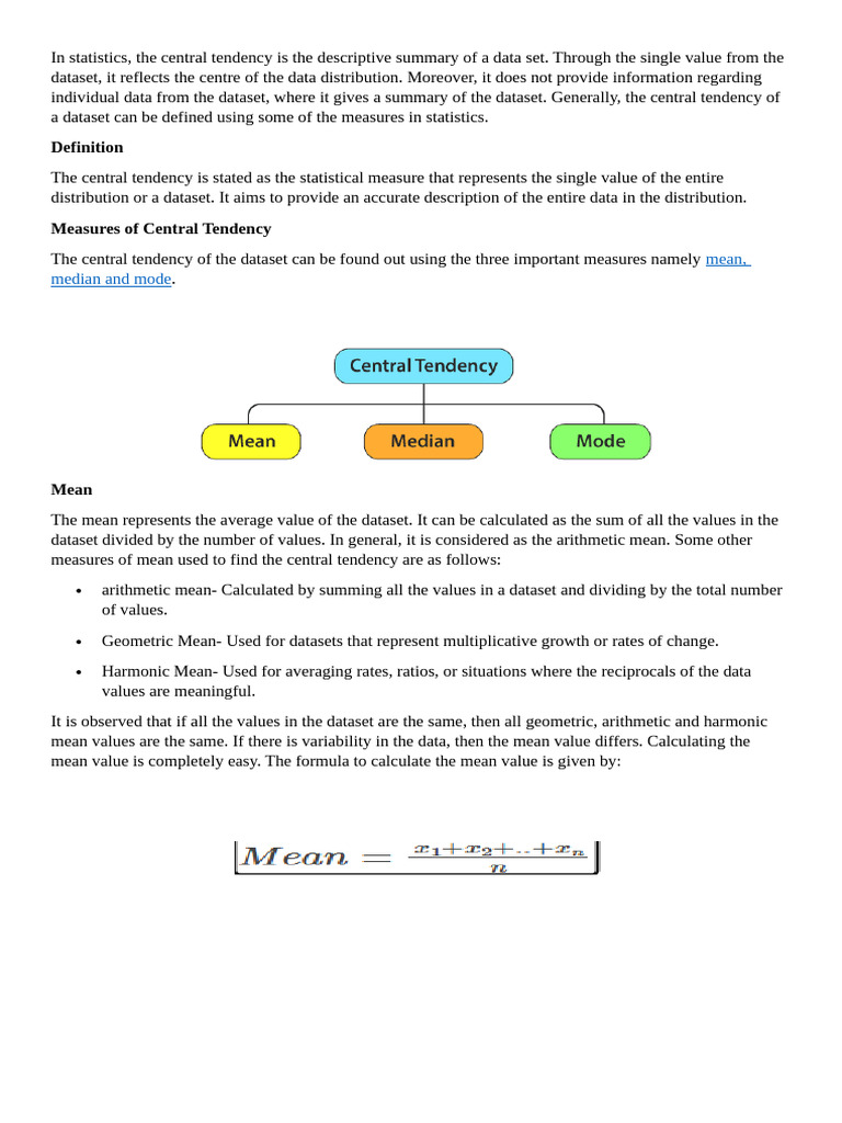 Statistics,unit3 | PDF | Arithmetic Mean | Mode (Statistics)