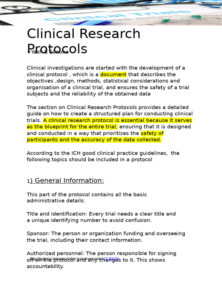 Clinical Research Protocol Guide | PDF | Clinical Trial | Randomized ...