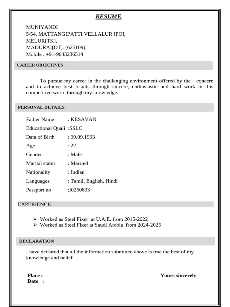 Model Resume | PDF