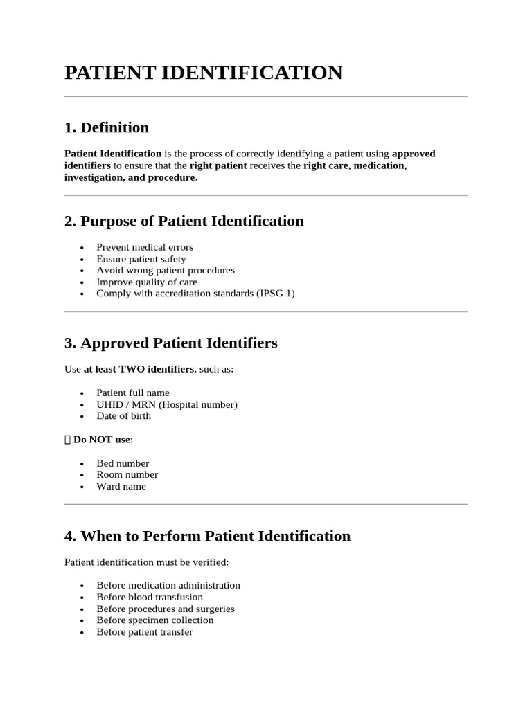 Essential Guide to Patient Identification | PDF | Patient | Patient Safety