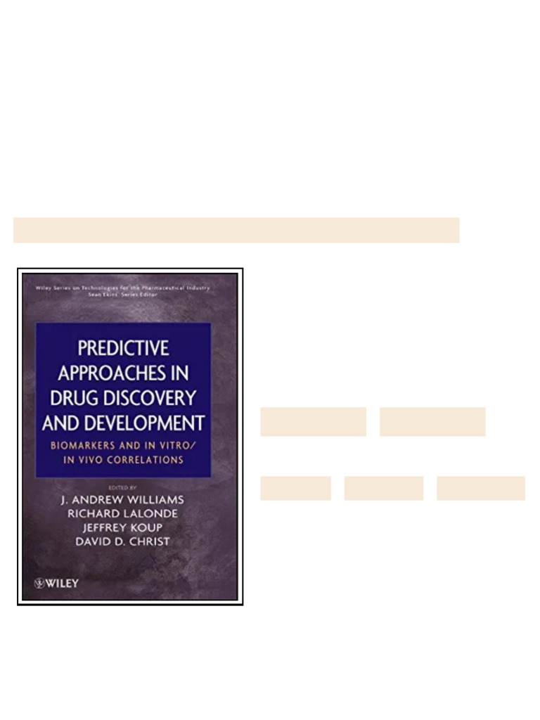 Predictive Approaches in Drug Discovery and Development Biomarkers and ...