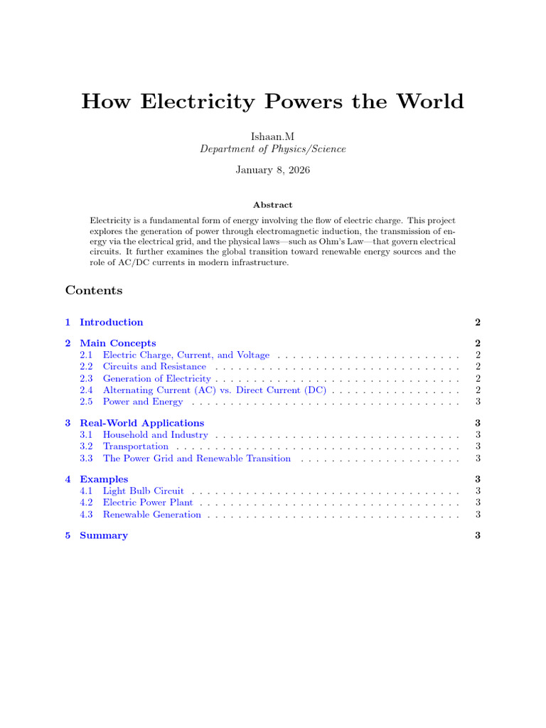 HOW ELECTRICITY POWERS THE WORLD | PDF | Electric Power | Electricity