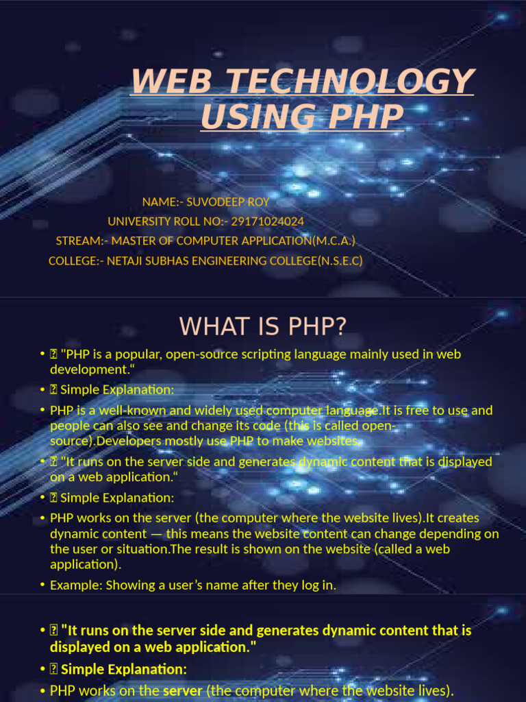 Introduction to PHP for Web Development | PDF | Php | Dynamic Web Page