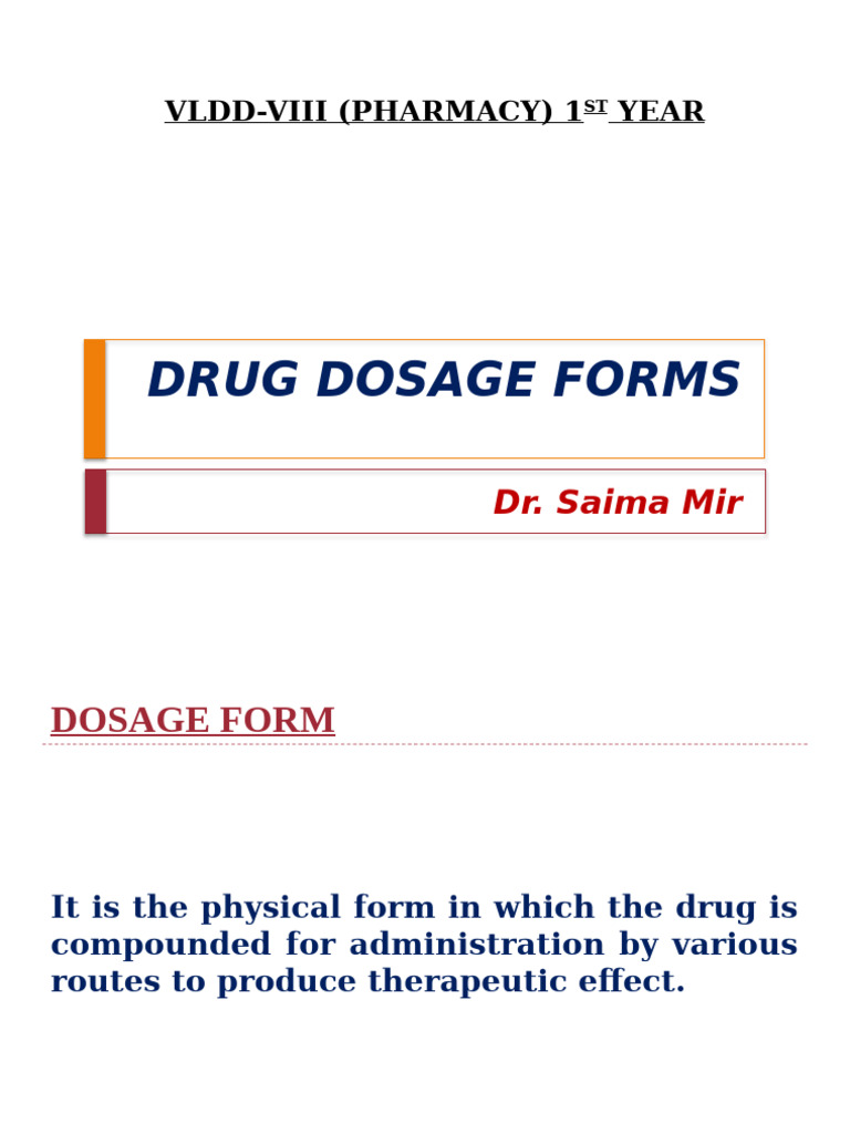 Drug Dosage Forms Overview | PDF | Topical Medication | Tablet (Pharmacy)