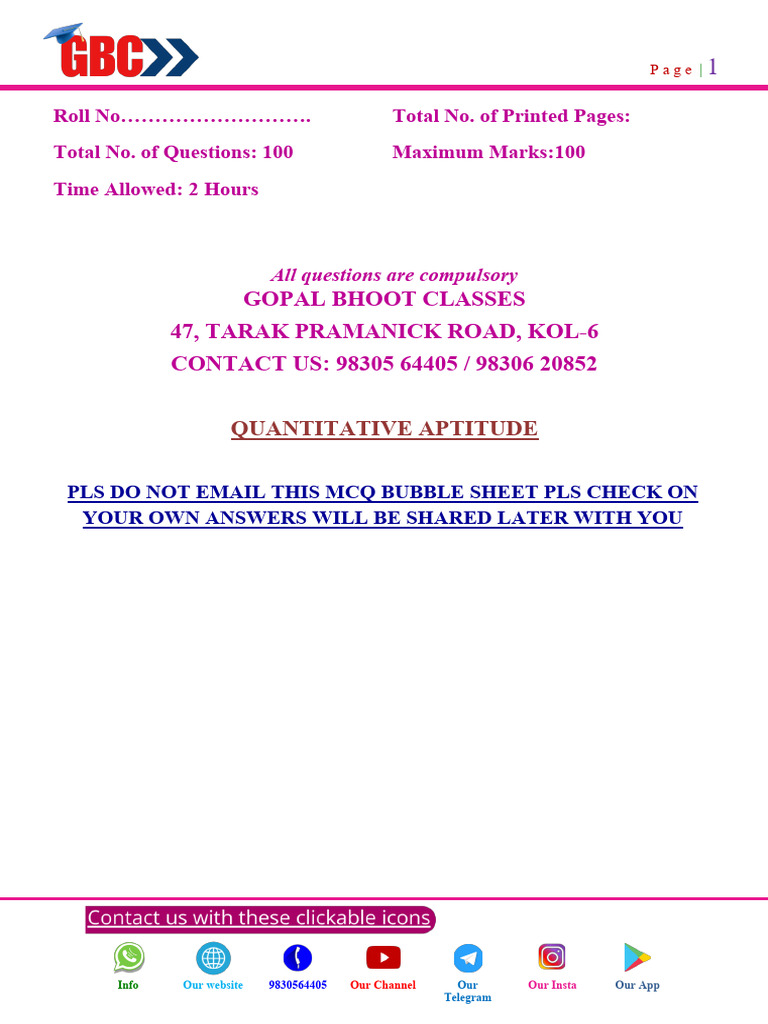 Quantitative Aptitude MCQ Practice | PDF | Interest | Descriptive ...