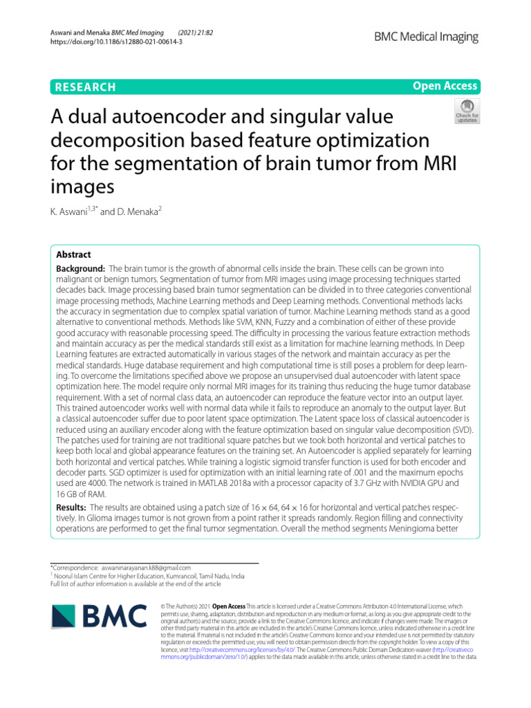 s12880-021-00614-3 | PDF | Image Segmentation | Machine Learning