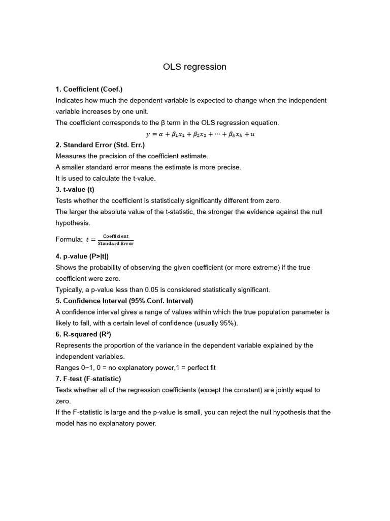 OLS and Panel Data Regression Analysis | PDF | F Test | Ordinary Least ...