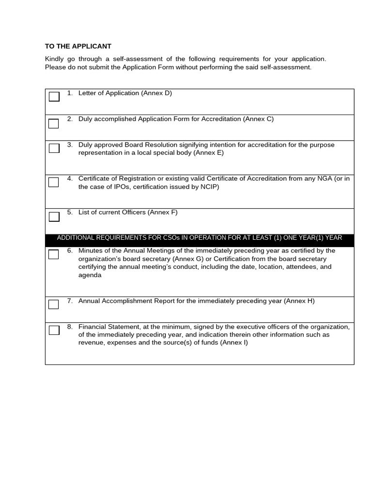 CSO Accreditation Requirements 2025 | PDF | Agriculture | Capacity Building