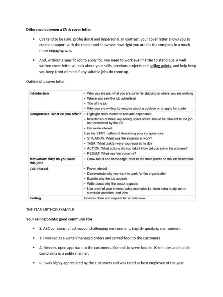 CV vs Cover Letter: Key Differences Explained | PDF | Employment | Salary