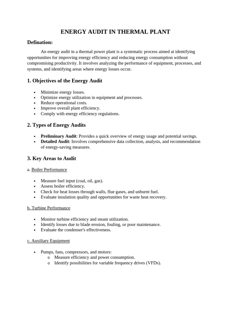 Energy Audit Strategies for Thermal Plants | PDF | Efficient Energy Use ...